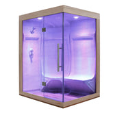 AWT Dampfsauna W200B rote Zeder 118x135 links